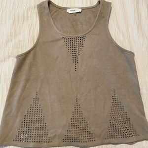 Toupe Suede-Material Dressy Shirt (S)